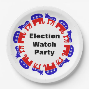 Election Watch Party Paper Plate