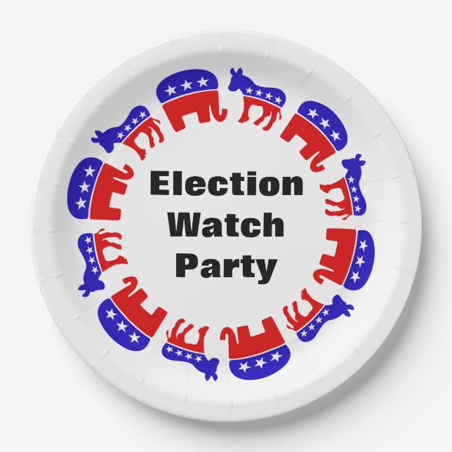 Election Watch Party Paper Plate (Front)