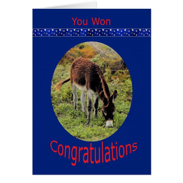 Election Win Congratulations with Donkey (Front)