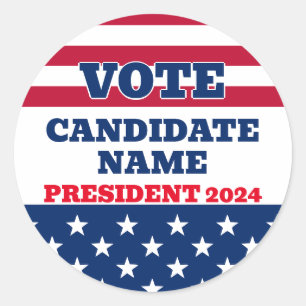 Elections Candidate President Campaign Classic Round Sticker