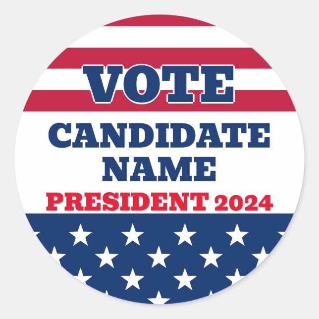 Elections Candidate President Campaign Classic Round Sticker (Front)