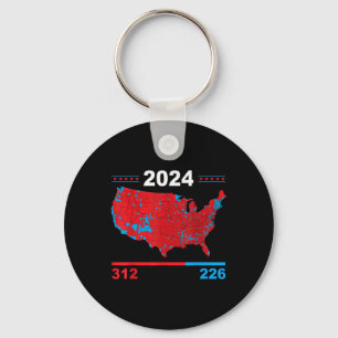 Electoral Map Trump 312 Red 2024 Election Results Keychain