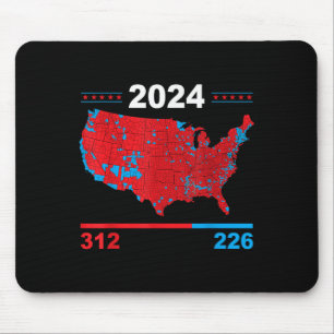 Electoral Map Trump 312 Red 2024 Election Results  Mouse Pad
