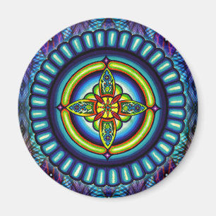 "Electra Star" Mandala by  Jay Rizzi Magnet
