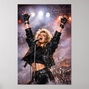 Electric 80s Pop Diva In Full Voice Poster