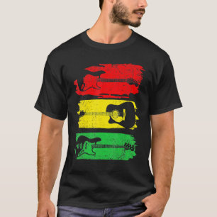 Electric Acoustic Bass Guitar Black History Month T-Shirt