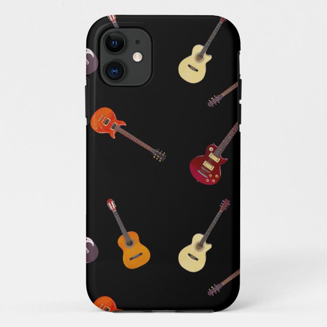 Electric & Acoustic Guitar Collage Case-Mate iPhone Case (Back)