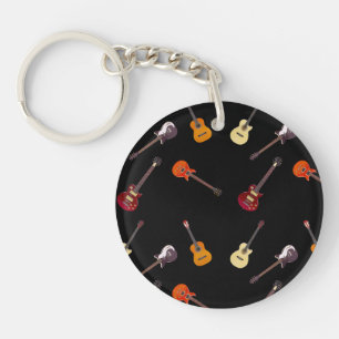 Electric & Acoustic Guitar Collage Keychain