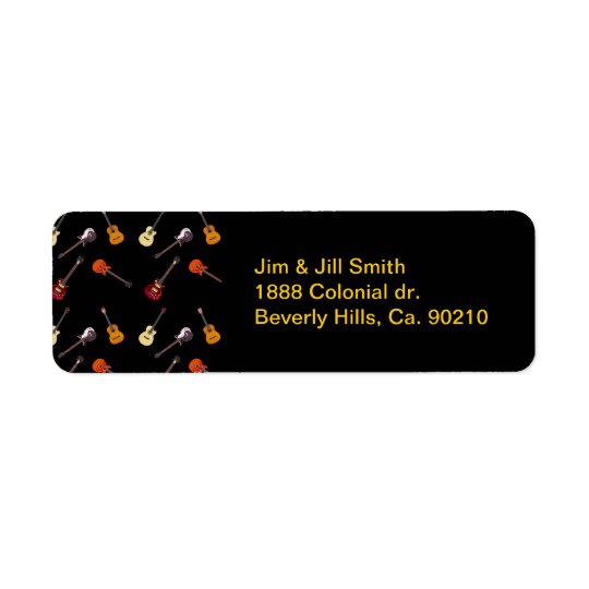 Electric & Acoustic Guitar Collage Return Address Label
