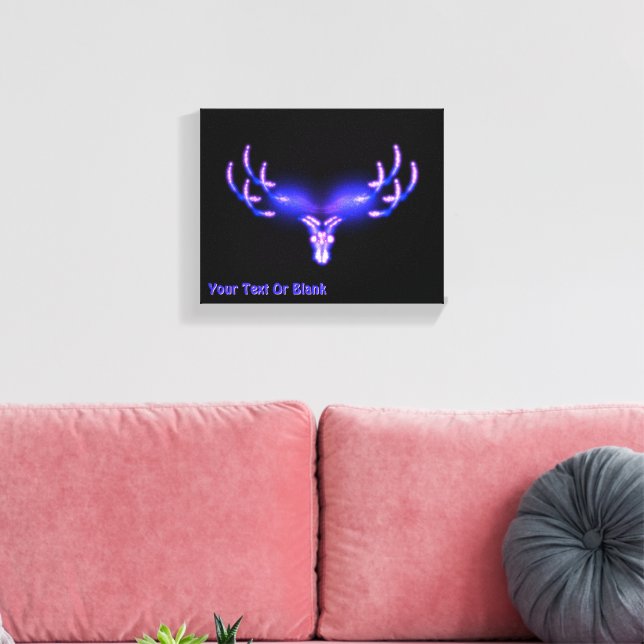 Electric Antlers Canvas Print (Insitu(LivingRoom))