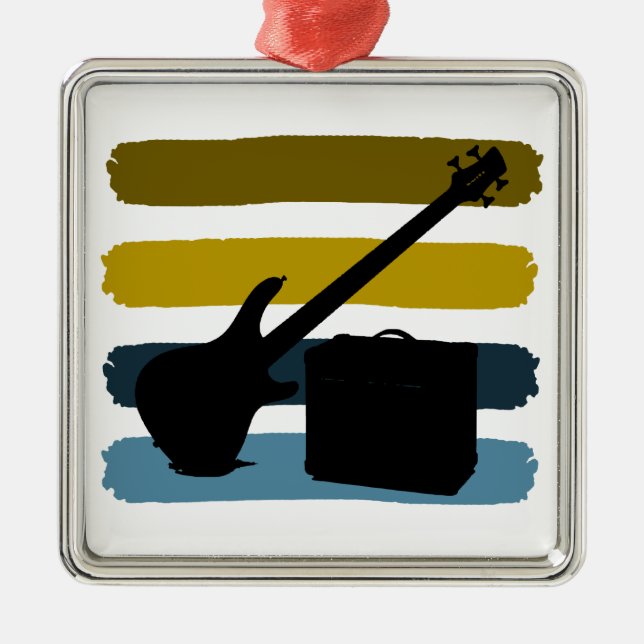 Electric Bass Christmas Ornament (Front)