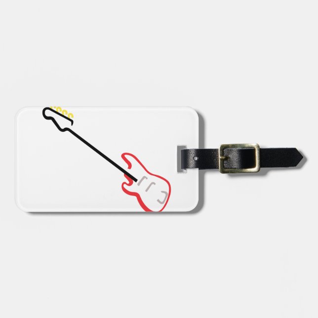 Electric Bass Guitar Luggage Tag (Front Horizontal)
