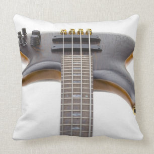 Electric Bass Guitar Throw Pillow