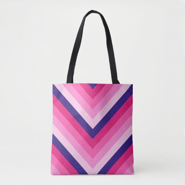 Electric Berries Chevron Tote Bag (Front)