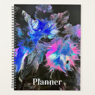 Electric Bloom Abstract Spiral-bound Planner
