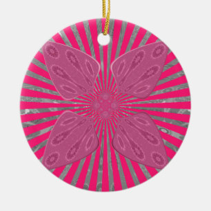 Electric Bloom Wings: A Vividly Edgy & Beautiful Ceramic Ornament