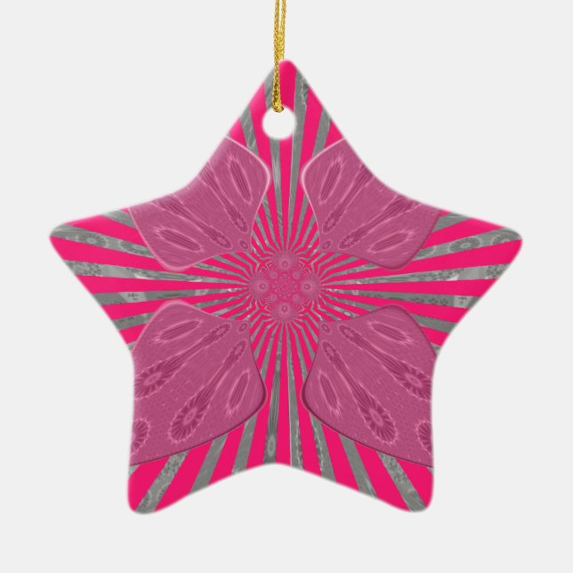Electric Bloom Wings: A Vividly Edgy & Beautiful Ceramic Ornament (Front)
