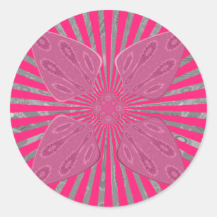 Electric Bloom Wings: A Vividly Edgy & Beautiful Classic Round Sticker