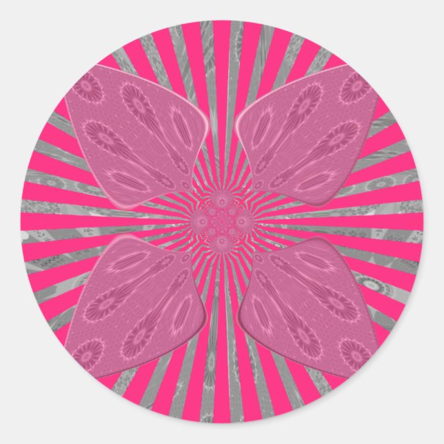 Electric Bloom Wings: A Vividly Edgy & Beautiful Classic Round Sticker (Front)