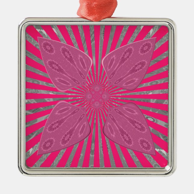 Electric Bloom Wings: A Vividly Edgy & Beautiful Metal Ornament (Front)