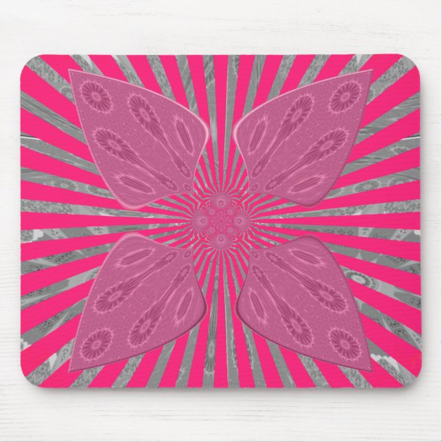 Electric Bloom Wings: A Vividly Edgy & Beautiful Mouse Pad (Front)