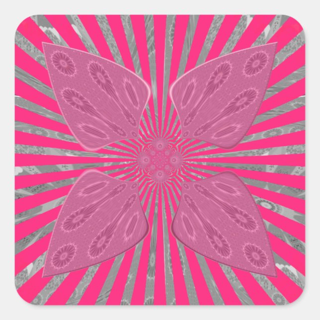 Electric Bloom Wings: A Vividly Edgy & Beautiful Square Sticker (Front)