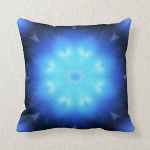 Electric Blue Abstract Throw Pillow