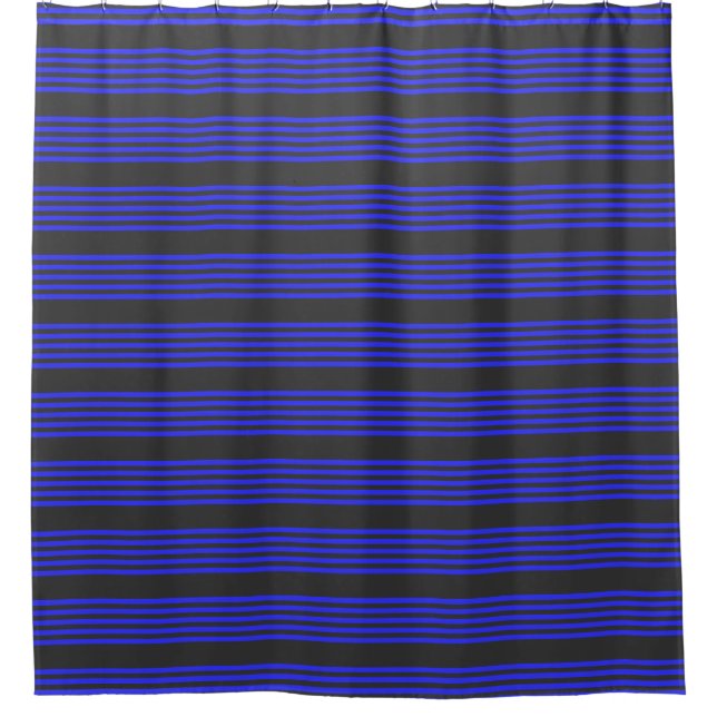 Electric blue and charcoal five stripe pattern (Front)