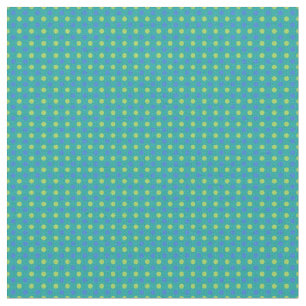 Electric Blue and Green Polka Dots on Teal Fabric