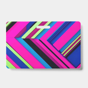 Electric Blue and Pink Badge