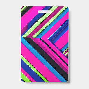Electric Blue and Pink Badge