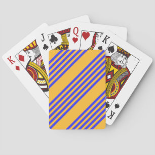 Electric blue and yellow five stripes pattern playing cards