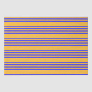 Electric blue and yellow five stripes pattern tissue paper