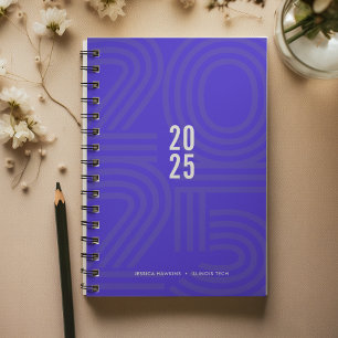 Electric Blue Blocked Spiral Weekly Planner