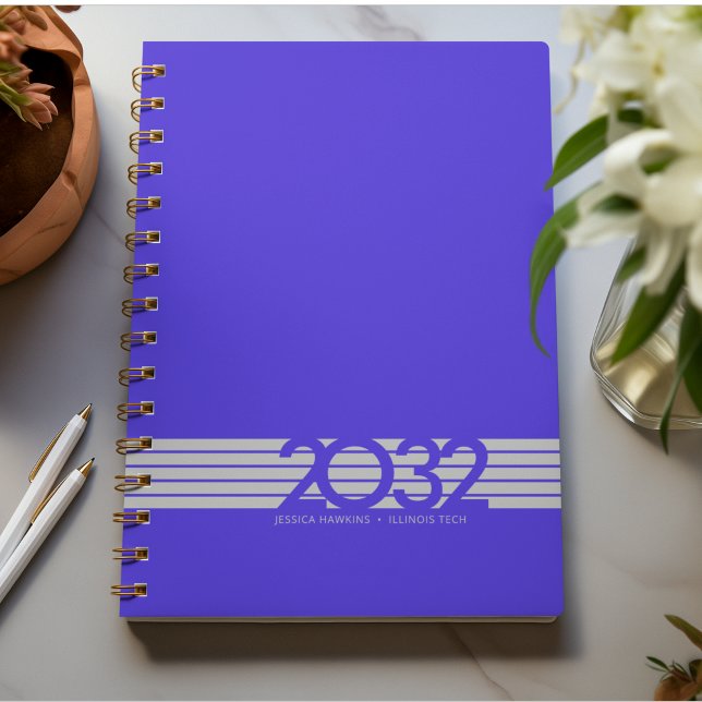 Electric Blue Bottom Stripe Spiral Weekly Planner (Creator Uploaded)