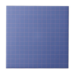 Electric Blue Chequered Pattern Retro Minimalist Tile