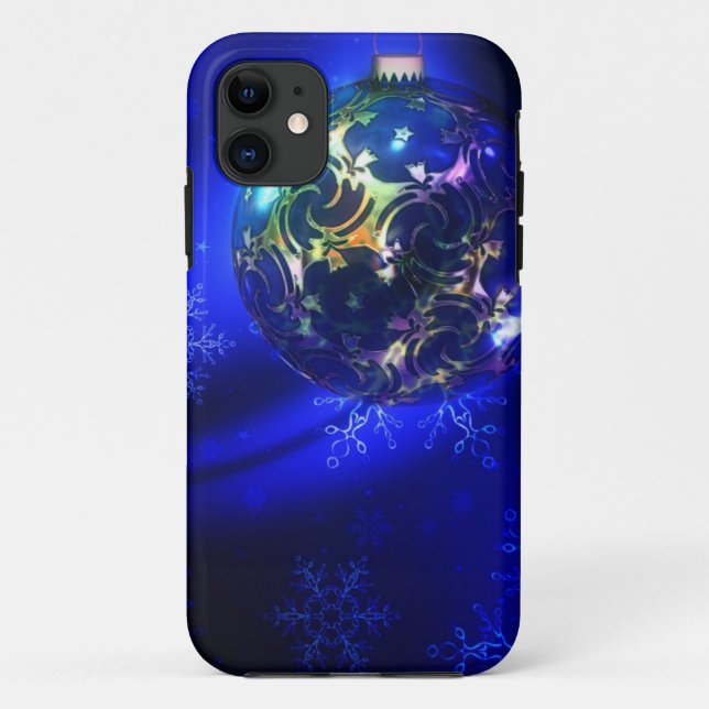 Electric blue christmas bauble design, customize i Case-Mate iPhone case (Back)