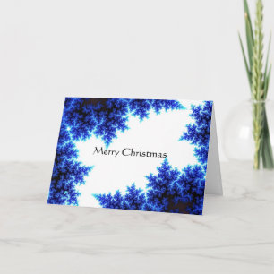 Electric Blue Christmas Branches Holiday Card