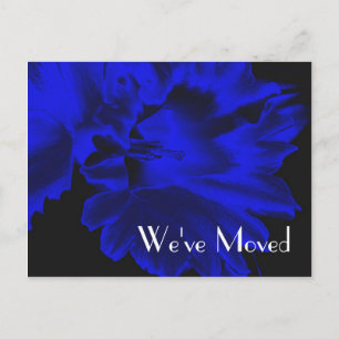 Electric Blue Daffodil New Address Floral Postcard