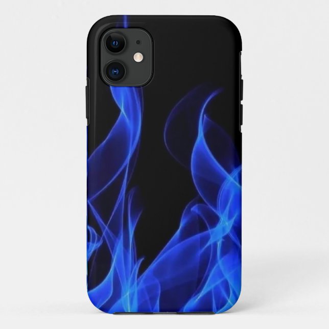 Electric Blue Fire Abstract Flames Case-Mate iPhone Case (Back)