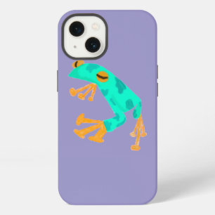 Electric Blue frog phone case - lavender