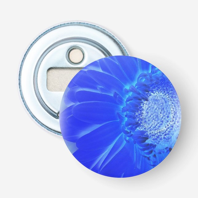 electric blue gerbera bottle opener (Front)