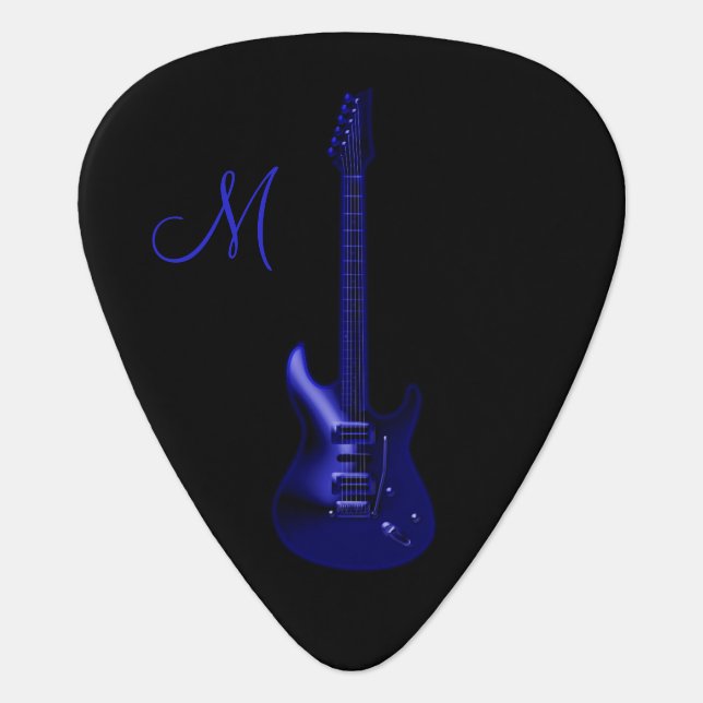 Electric Blue Guitar Guitar Pick (Front)