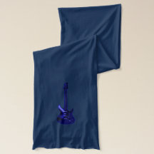 Electric Blue Guitar Music Scarf