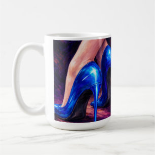 Electric Blue High Heels Fashion Abstract painting Coffee Mug