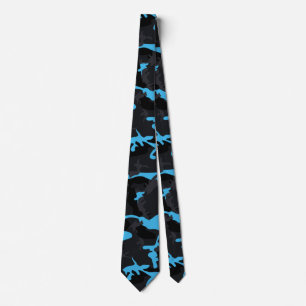 Electric Blue Highlights Camo Tie