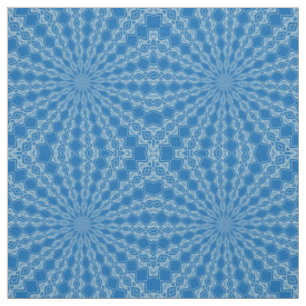 Electric Blue Lemonade and Aquamarine Wriggly Kale Fabric