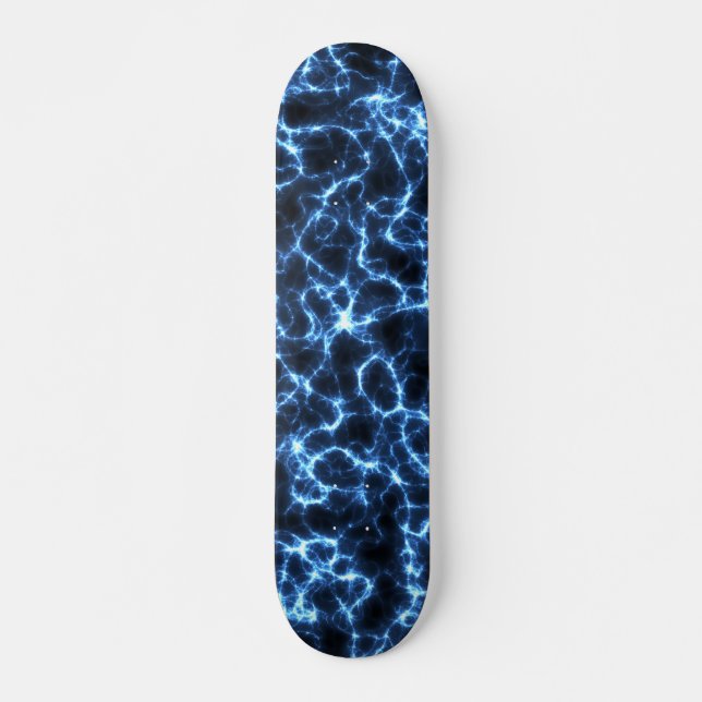 Electric Blue Light Design Pattern Texture Skateboard (Front)