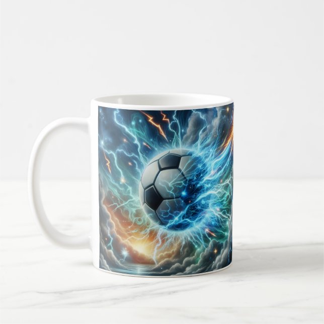 Electric Blue Lightning Coffee Mug (Left)