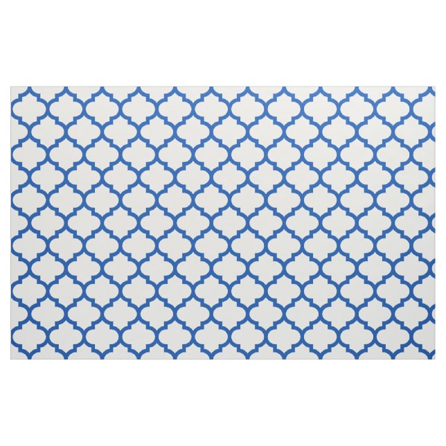 Electric Blue Moroccan Trellis Pattern Fabric (Yard)